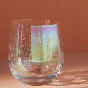 Anthropologie Iridescent Stemless Wine Glasses, Set of 4
